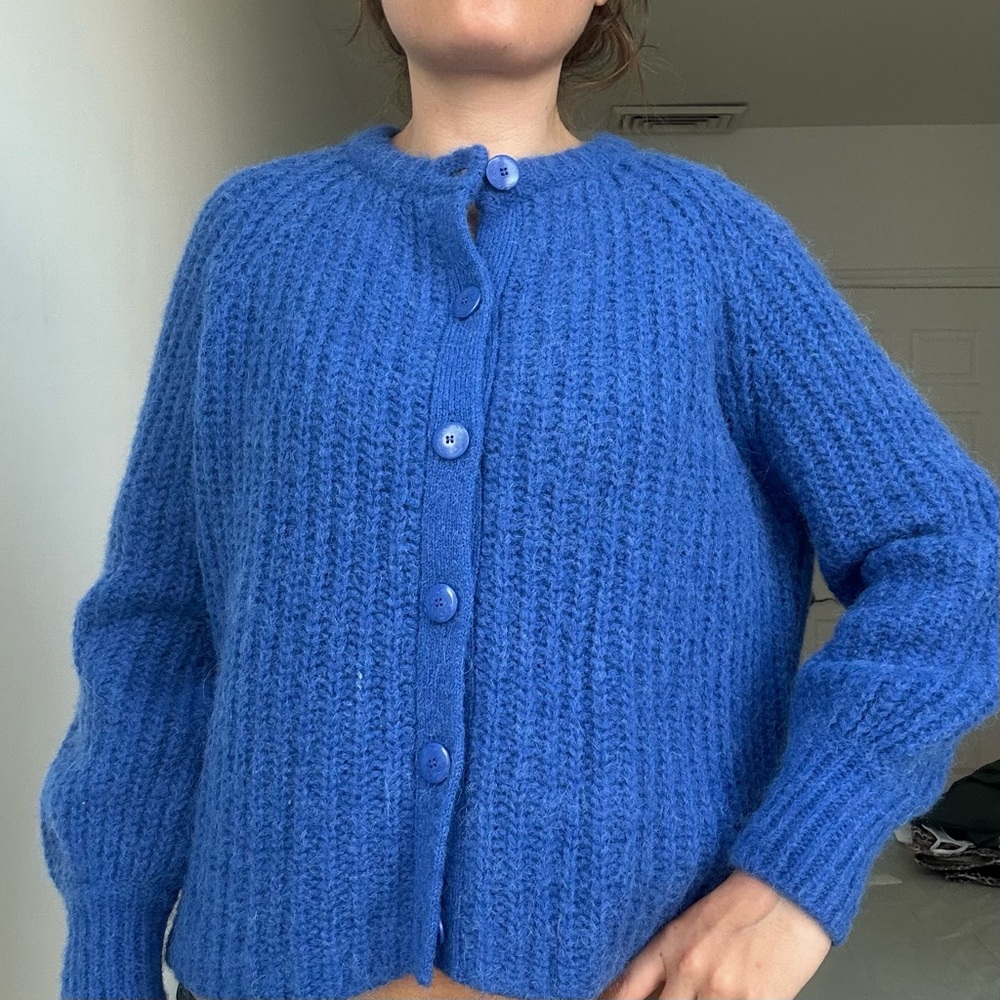 SÉZANE BLUE KNIT CARDIGAN